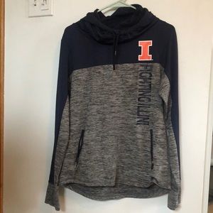University of Illinois pull over with pockets and hood. Barely worn